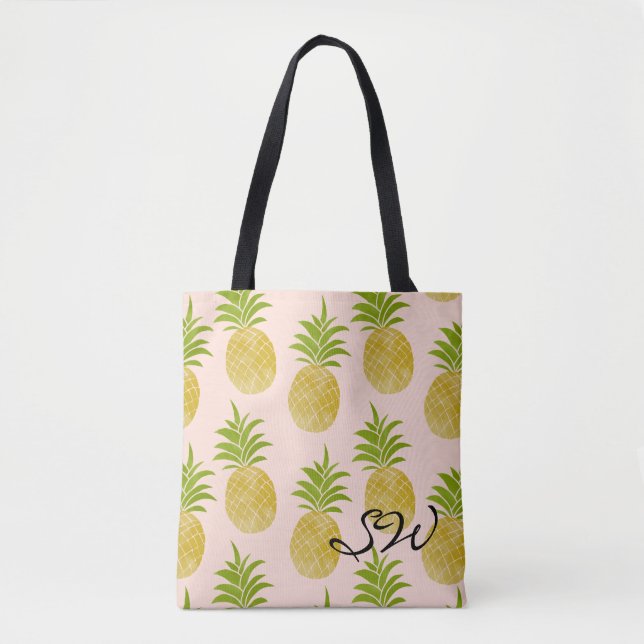 Posh Pineapple Monogrammed Tote (Front)