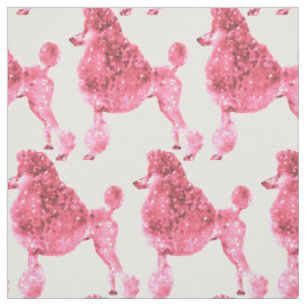 Posh Pink Poodle Fabric