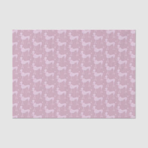 Posh Pink Purple Poodle Dogs Pattern Tissue Paper