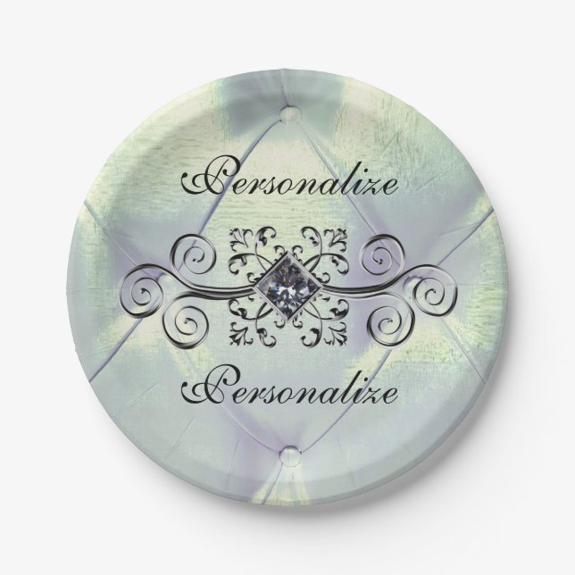 Posh pintuck and diamond paper plate (Front)