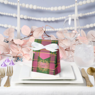 Posh Plaid Pink and Green  Favour Box