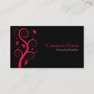 Posh Plant - Red on Black Business Card