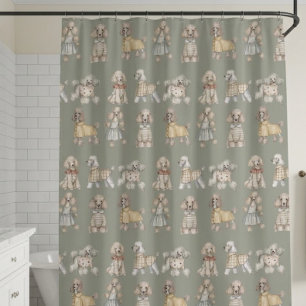 Posh Poodle Doodle Dog Shower Curtain