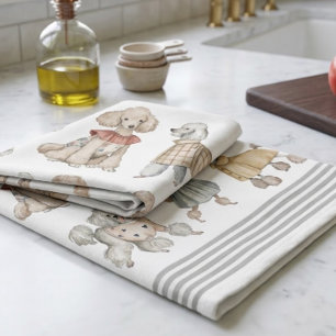 Posh Poodle Doodle Dog Tea Towel