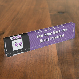 Posh Purple and Black with your own Company Logo D Nameplate