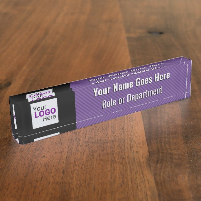 Posh Purple and Black with your own Company Logo D Nameplate (Side)