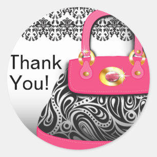 Posh Purse Thank You Round Sticker