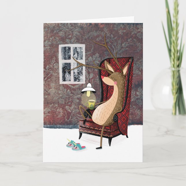 Posh Reindeer Holiday Card (Front)
