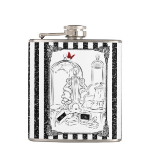 Posh Wardrobe Striped Room Hip Flask
