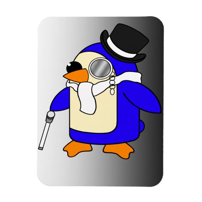 Posh White Penguin Magnet (Vertical)