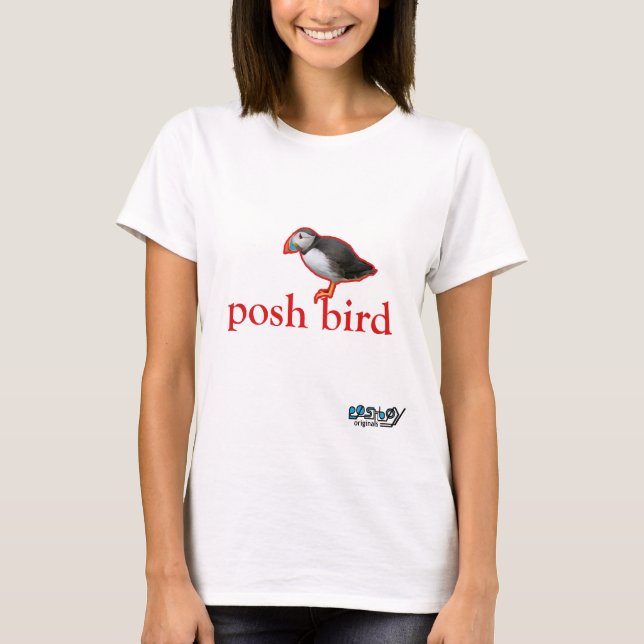 poshbird (red puffin) T-Shirt (Front)