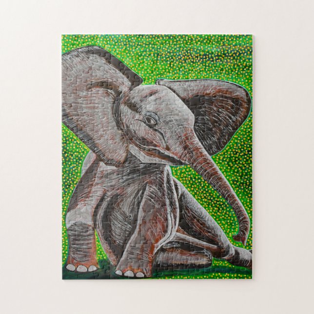 Posing Baby Elephant Puzzle (Vertical)