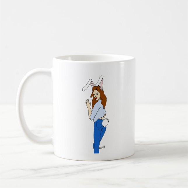 posing bunnygirl coffee mug (Left)