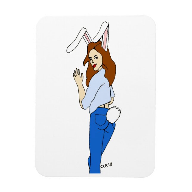 posing bunnygirl magnet (Vertical)