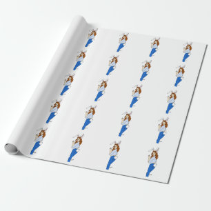 posing bunnygirl wrapping paper