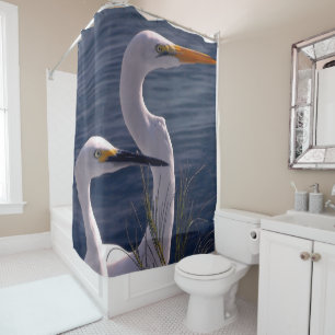 Posing Egrets Shower Curtain