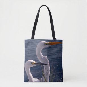 Posing Egrets Tote Bag