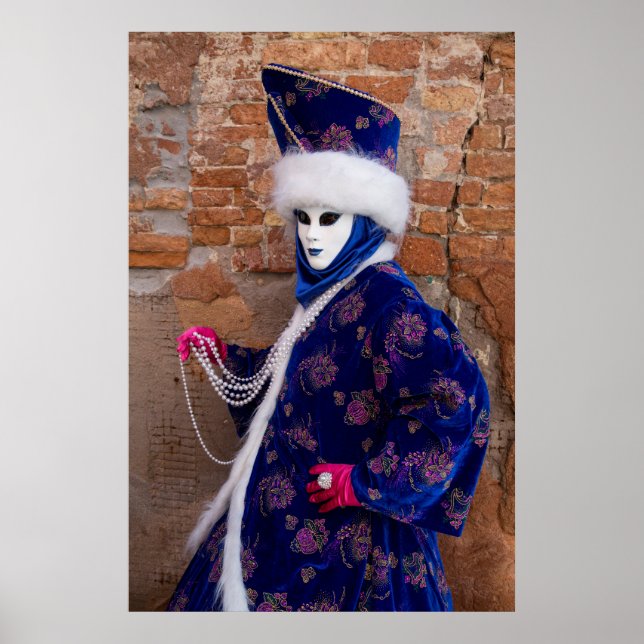 Posing In Carnival Costume, Venice Poster (Front)