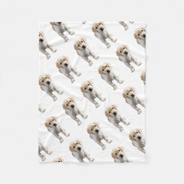 Posing Yellow Lab Fleece Blanket (Front)