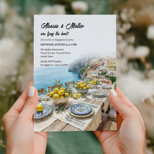Positano Amalfi Coast Italian Engagement Party Invitation