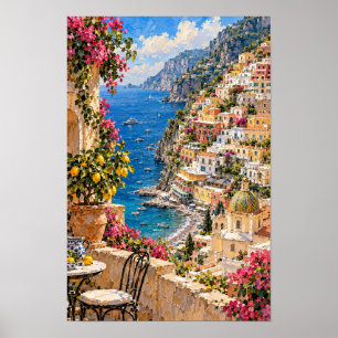 Positano Amalfi Coast Mediterranean Seaside Wall A Poster