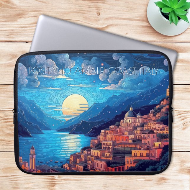 Positano Amalfi Coast Painting of Italy Travel Art Laptop Sleeve (Positano Amalfi Coast Painting of Italy Travel Art Laptop Sleeve)