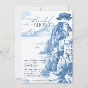 Positano Amalfi Italy Italian Toile  Bridal Shower Invitation