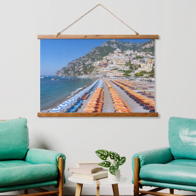 Positano Beach Amalfi Coast Italy  Hanging Tapestry (Living Room)