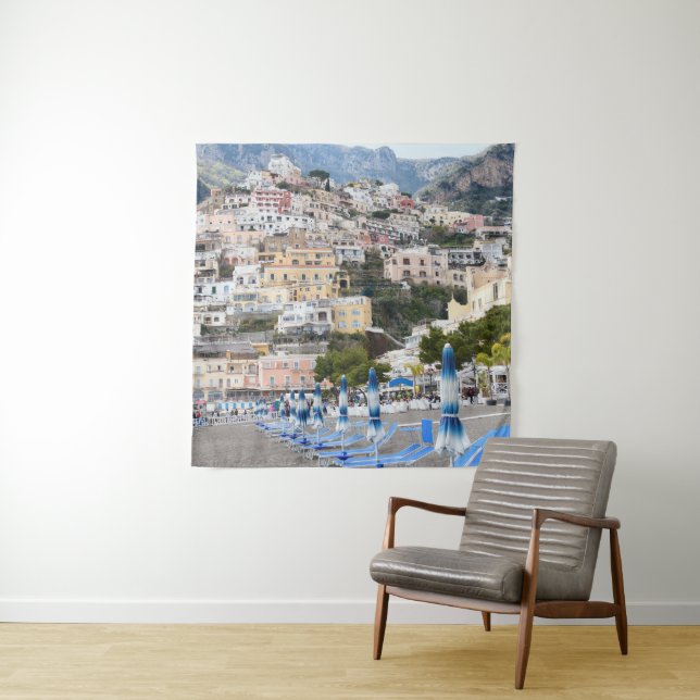 Positano Beach Umbrellas Dream #1 #travel #wall  Tapestry (In Situ)