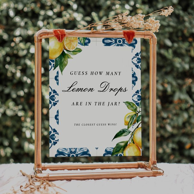 Positano Guess How Many Lemon Bridal Shower Sign (Creator Uploaded)