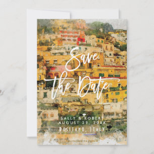 Positano Italy summer wedding save the date card