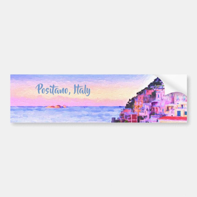 Positano, Italy Sunset Bumper Sticker (Front)