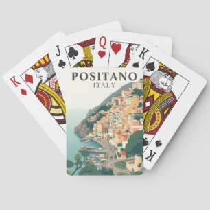 Positano, Italy Vintage Travel Scene Amalfi Coast Playing Cards