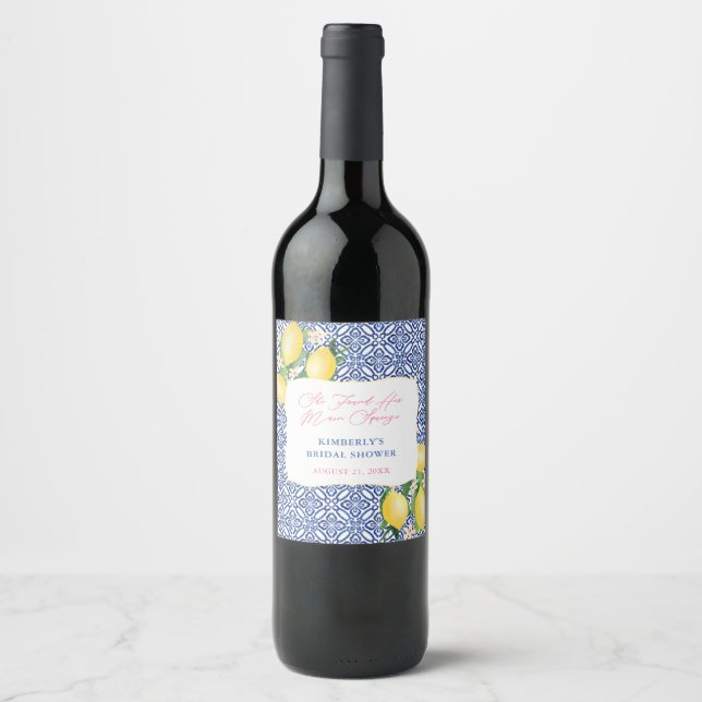 Positano Main Squeeze Sit-Down Bridal Shower Lunch Wine Label (Front)