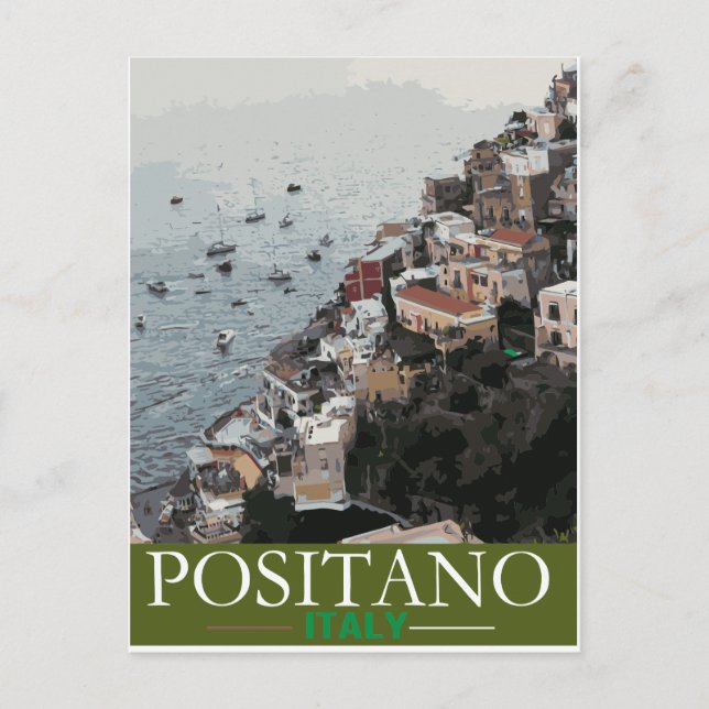Positano tourist Poster Announcement Postcard (Front)