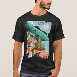  Positano Town Lemon From Amalfi Coast Italy  T-Shirt