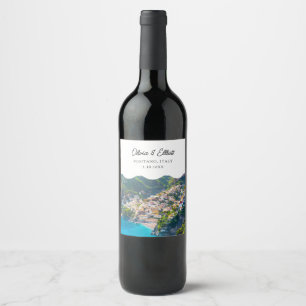 Positano Wedding Favour Personalised Wine Label