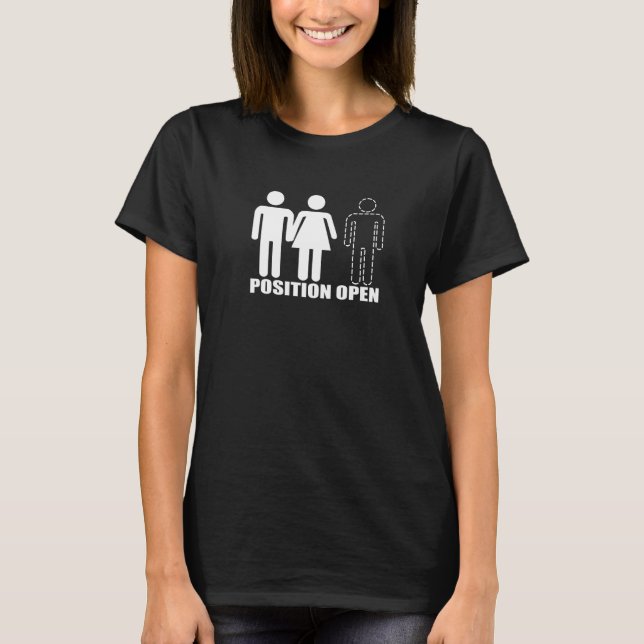 Position open  Male Female Male  Swingers T-Shirt (Front)