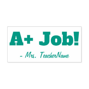 Positive "A+ Job!" School Teacher Rubber Stamp
