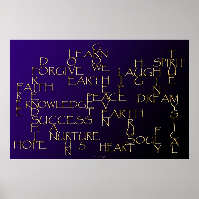 POSITIVE AFFIRMATION 3D Golden Text Poster (Front)