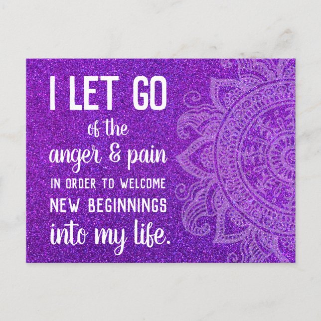 Positive Affirmation Anger Management Inspiration Postcard (Front)