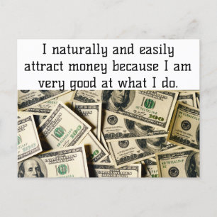 Positive Affirmation - Attracting Money Postcard