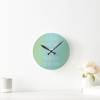 Positive affirmation encouragement custom gift round clock