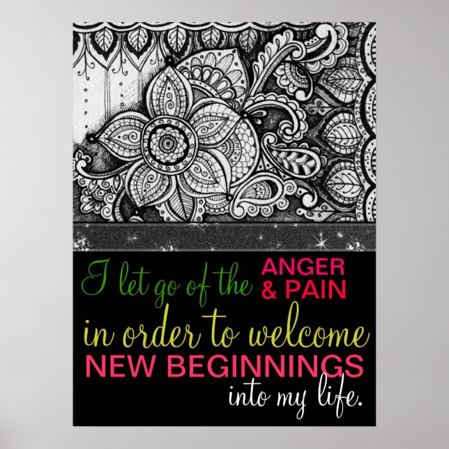 Positive Affirmation Forgiveness Healing Energy Poster (Front)