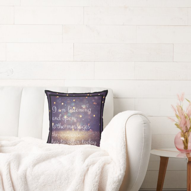 Positive Affirmation Glitter Purple/Gold Cushion (Couch)