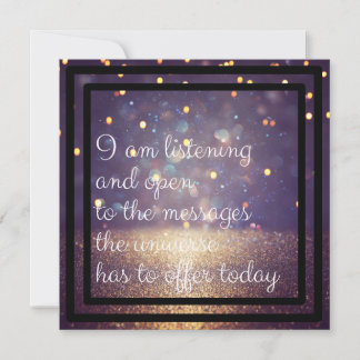 Positive Affirmation Glitter Purple/Gold Thank You Card
