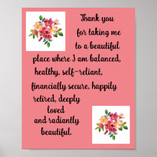 Positive Affirmation - I am radiantly beautiful Poster