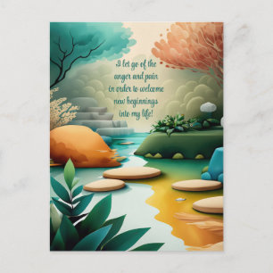 Positive Affirmation Letting Go Of Pain And Anger Postcard