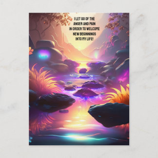 Positive Affirmation Letting Go Of Pain And Anger Postcard