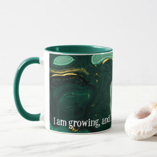 Positive Affirmation Marble Green/Gold Mug